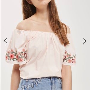Topshop Embroidered Bardot Top 💕